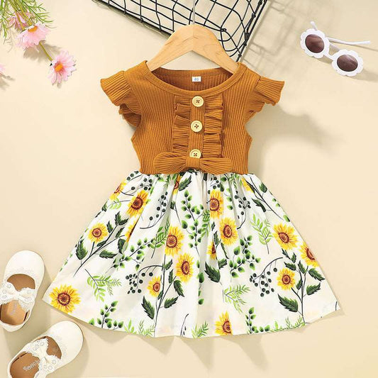 Baby Girl Vintage Bow Floral Dress - ChoreGirl