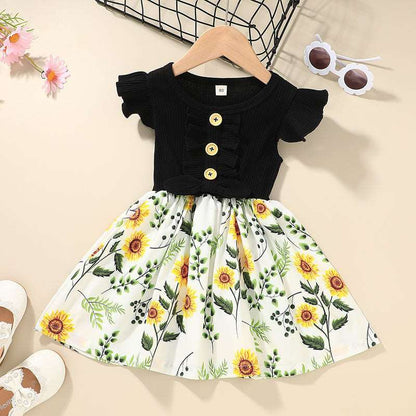 Baby Girl Vintage Bow Floral Dress - ChoreGirl