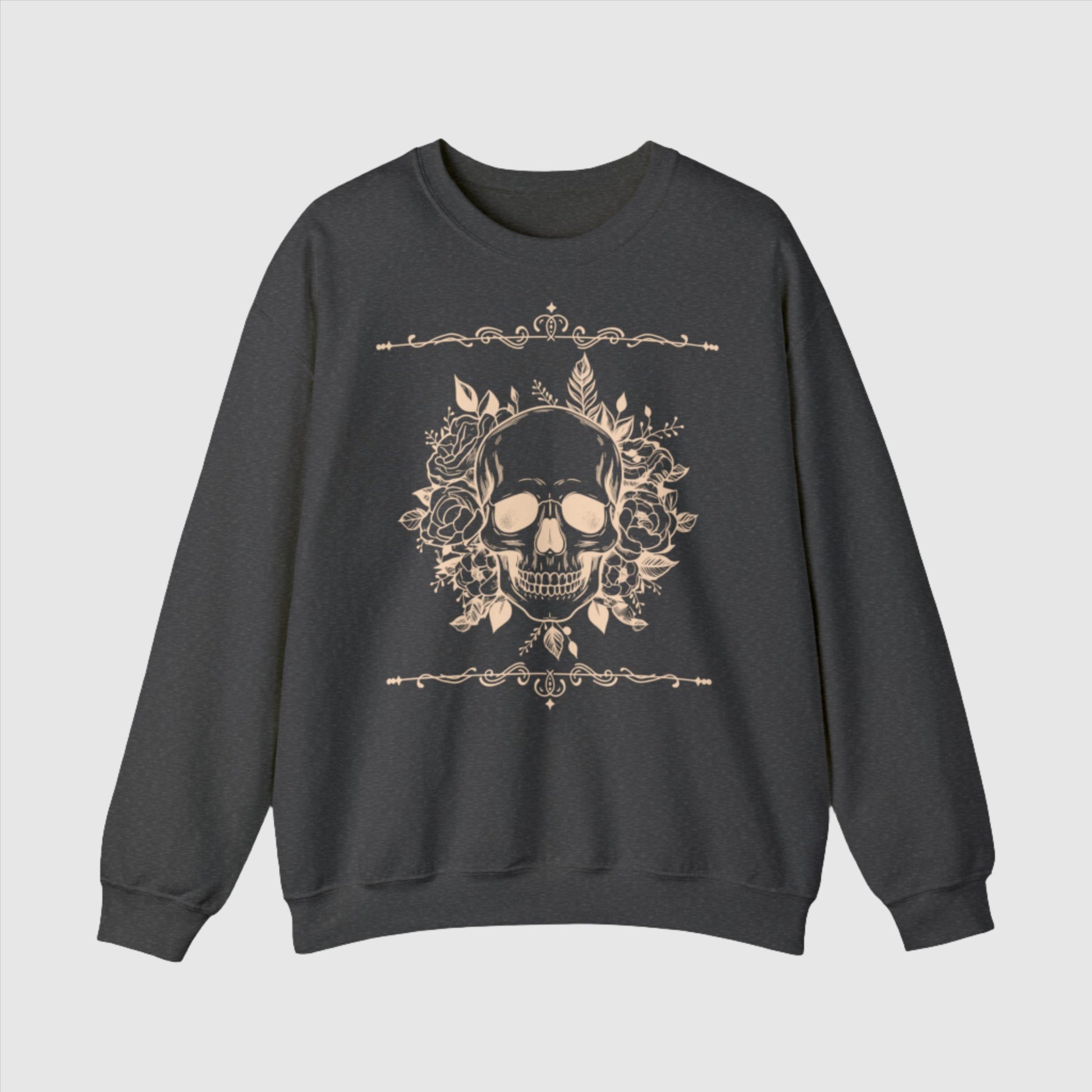 Custom Unisex Vintage Skull Heavy Blend Crewneck Sweatshirt | PERSONALIZED - ChoreGirl
