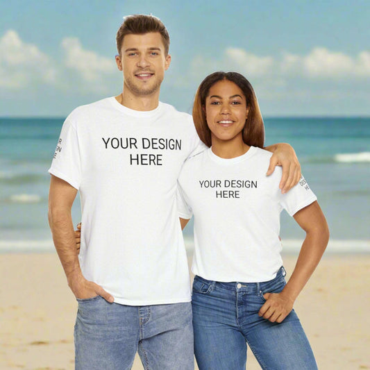 Unisex Custom Design Heavy Cotton Tee T-Shirt | Gildan 5000 | PERSONALIZED - ChoreGirl