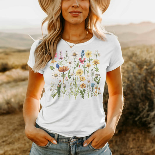 Custom Unisex Vintage Gardening Style Flower Jersey Short Sleeve Tee | PERSONALIZED - ChoreGirl