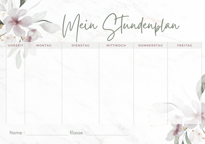 Custom Timetable with Colorful Designs - Available in German and English | PERSONALIZED - ChoreGirl