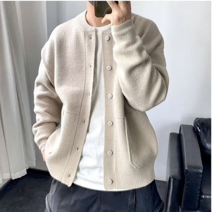 Men's Loose Thick Wool Button-up Cardigan - ChoreGirl