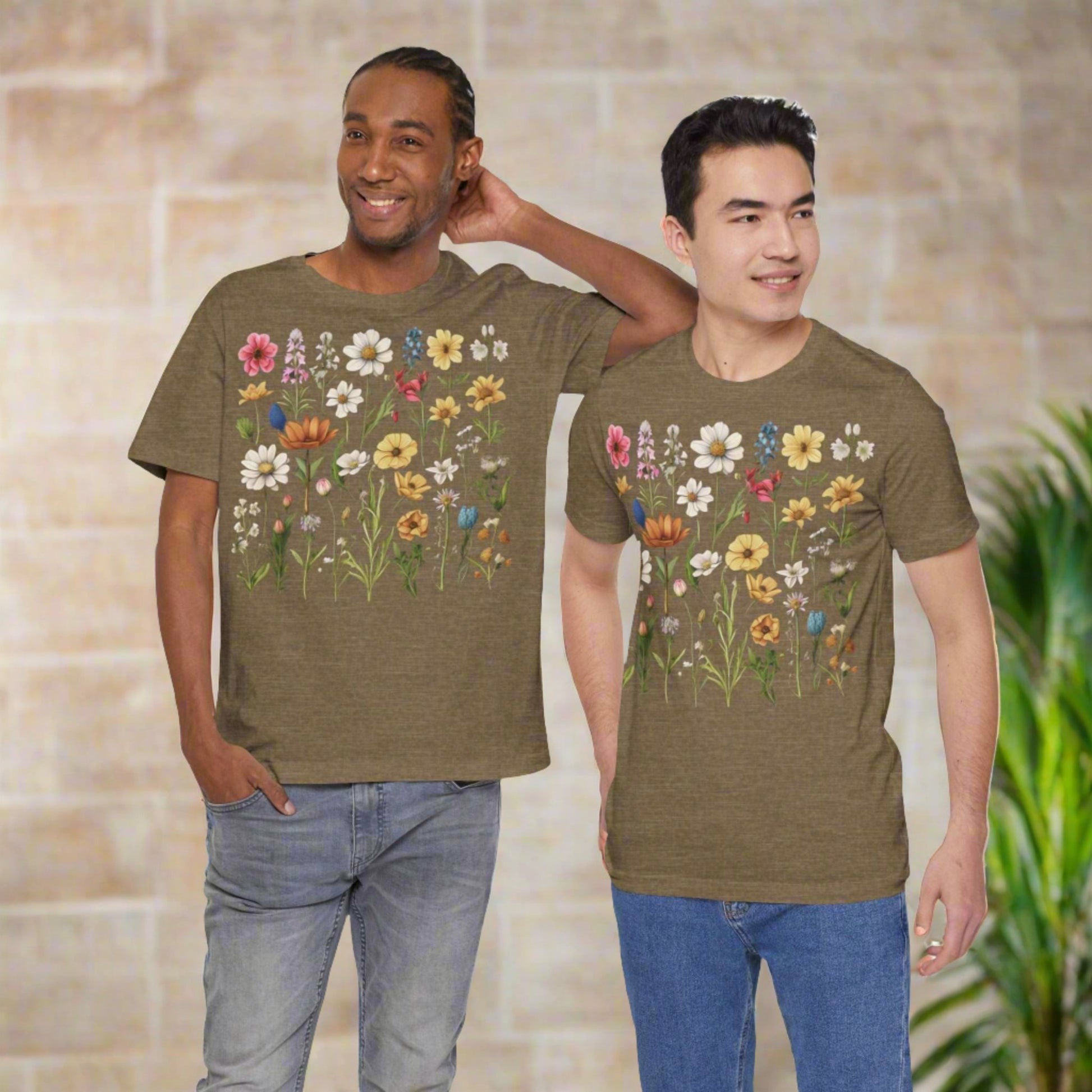 Custom Unisex Vintage Gardening Style Flower Jersey Short Sleeve Tee | PERSONALIZED - ChoreGirl