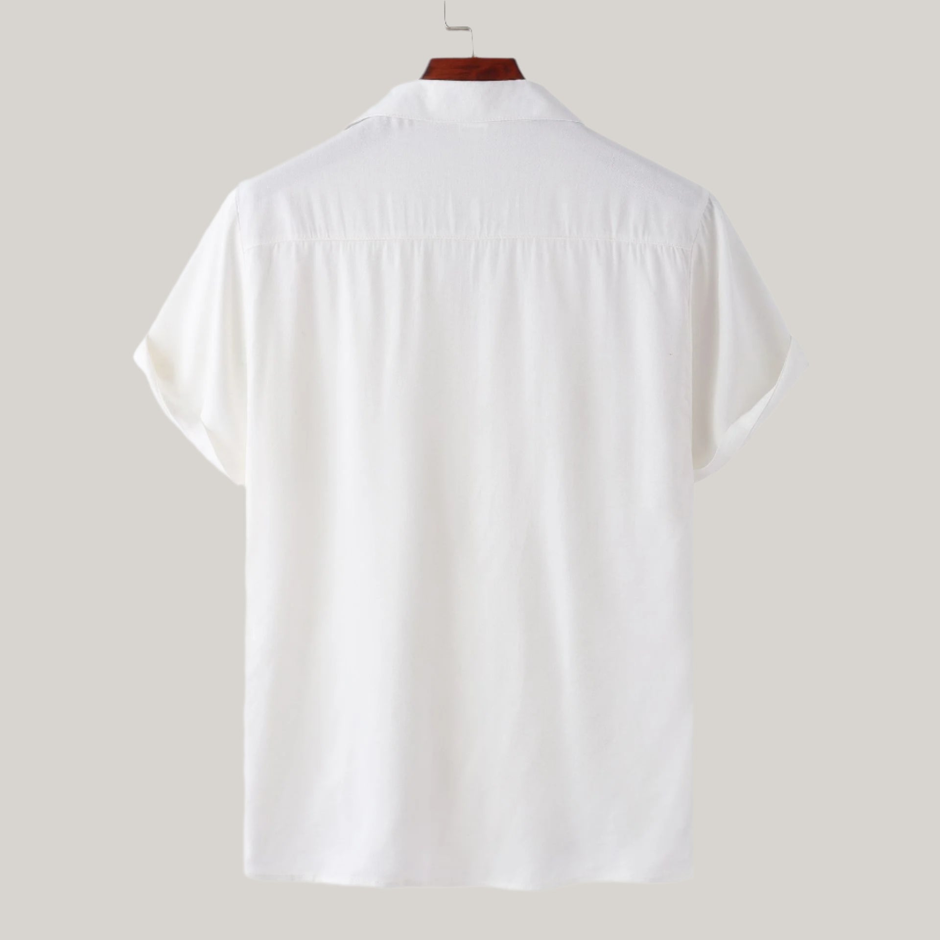 Men's Casual Solid Color Short Sleeved Button-up Shirt - ChoreGirl