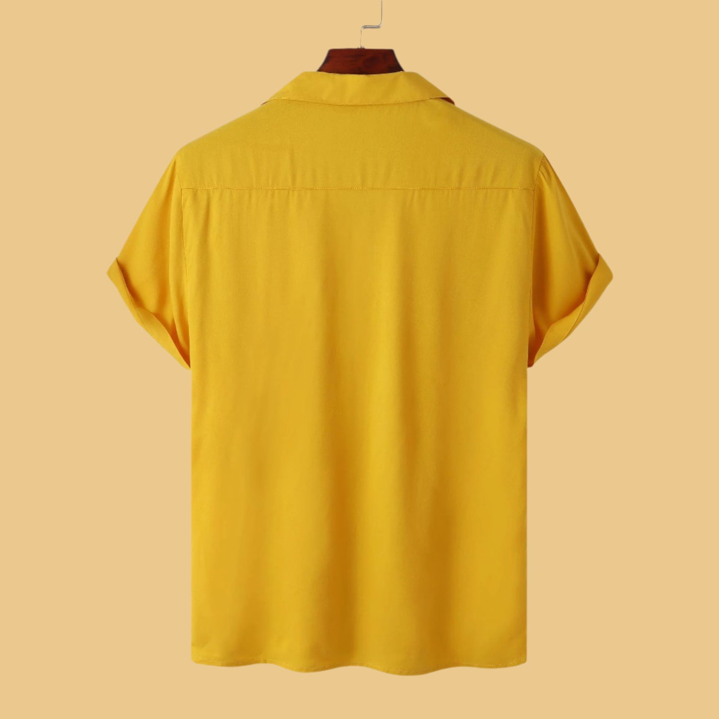Men's Casual Solid Color Short Sleeved Button-up Shirt - ChoreGirl