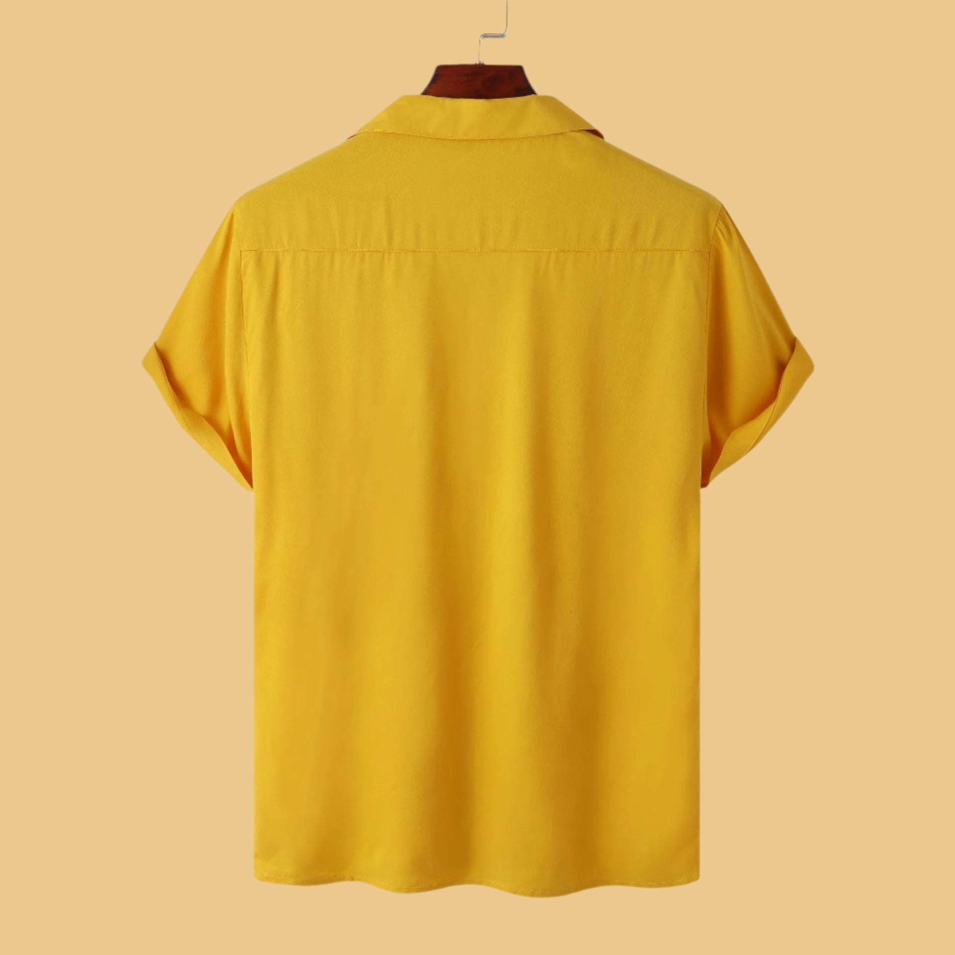 Men's Casual Solid Color Short Sleeved Button-up Shirt - ChoreGirl