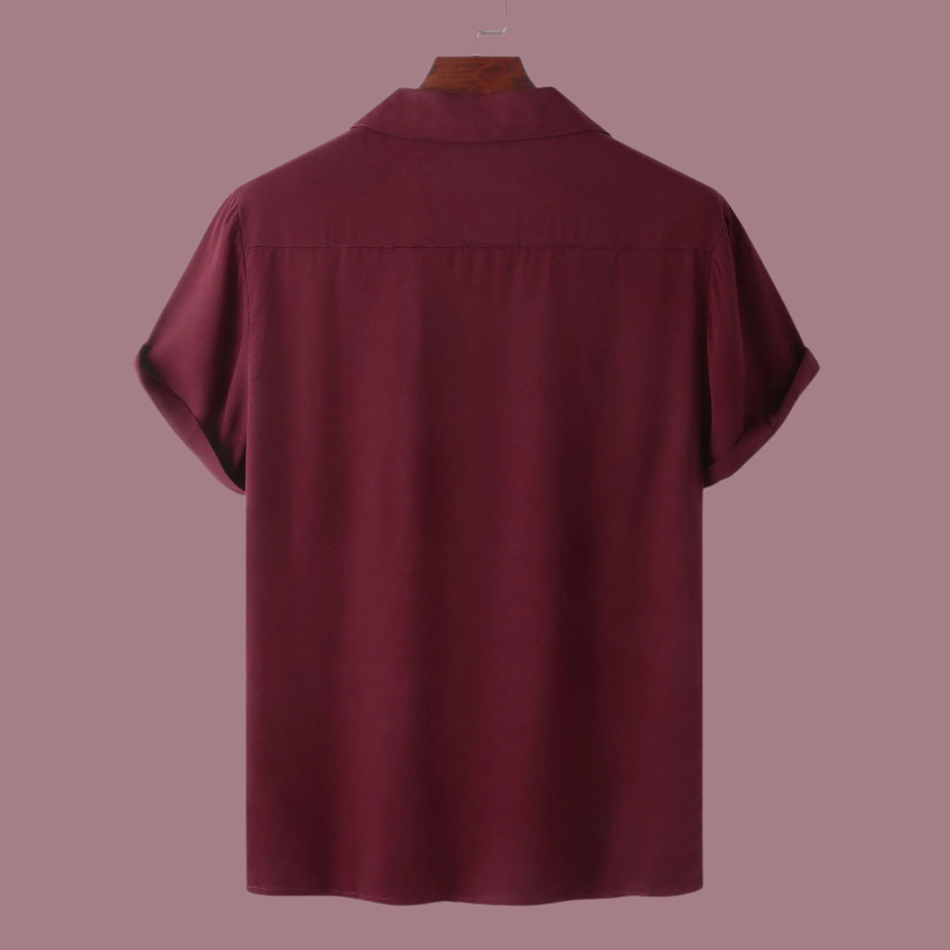 Men's Casual Solid Color Short Sleeved Button-up Shirt - ChoreGirl