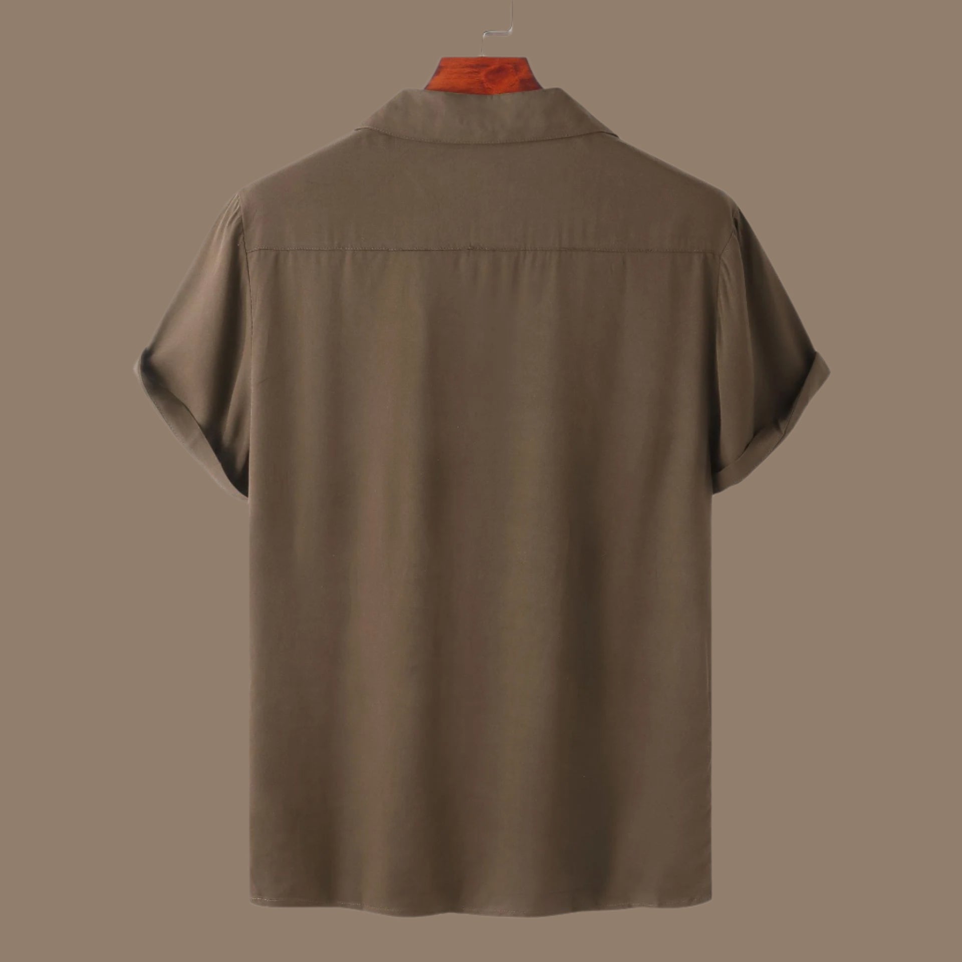 Men's Casual Solid Color Short Sleeved Button-up Shirt - ChoreGirl