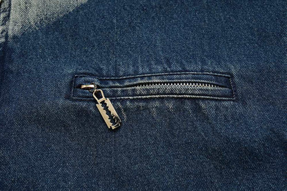 Men's Hooded Zip-up Denim Jacket - ChoreGirl