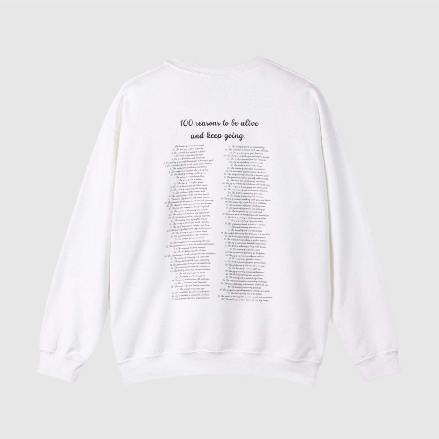 Custom 100 Reasons to Keep Going Unisex Heavy Blend Crewneck Sweatshirt | PERSONALIZED - ChoreGirl