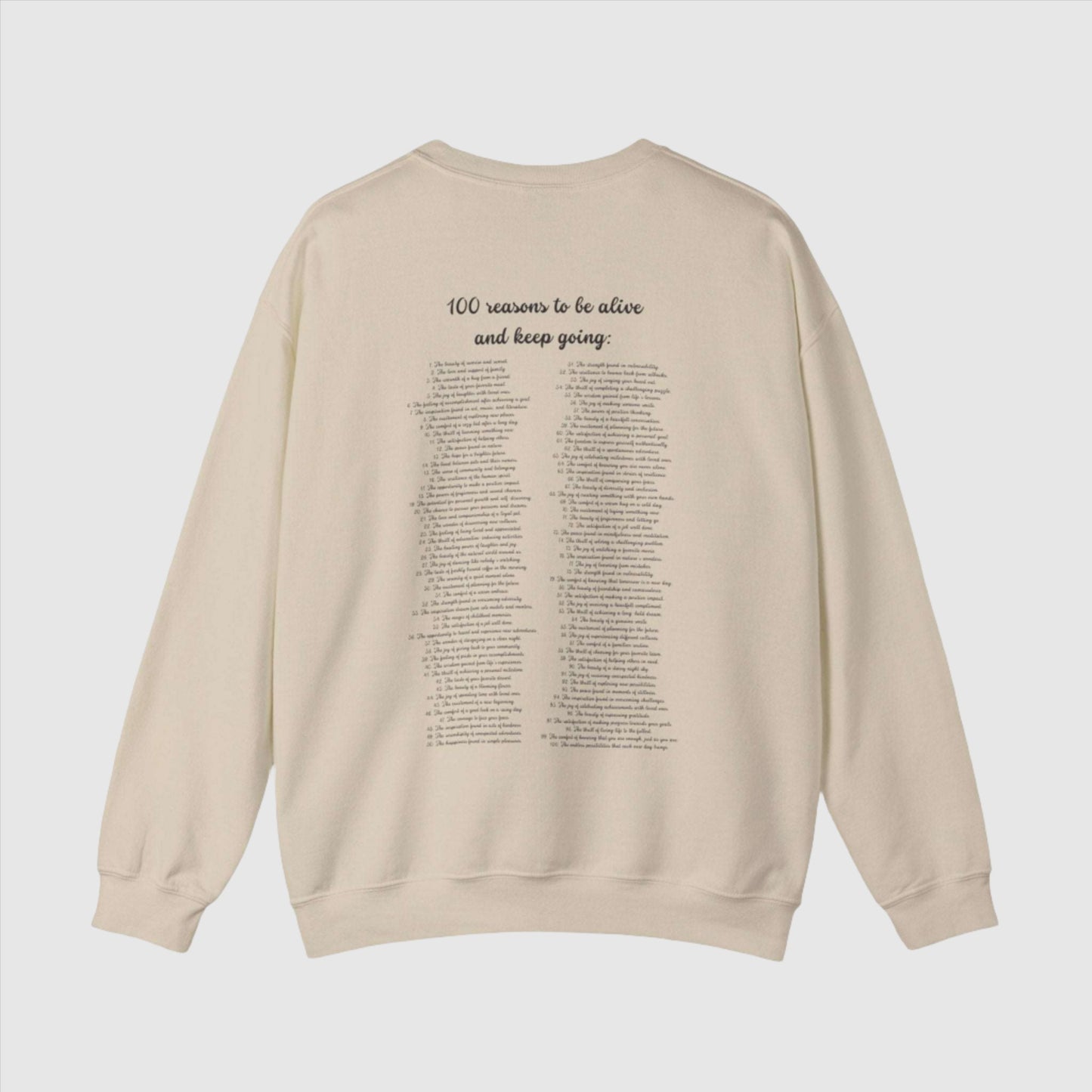 Custom 100 Reasons to Keep Going Unisex Heavy Blend Crewneck Sweatshirt | PERSONALIZED - ChoreGirl