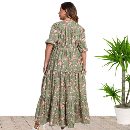 Women's Bohemian Print Loose Dress - ChoreGirl