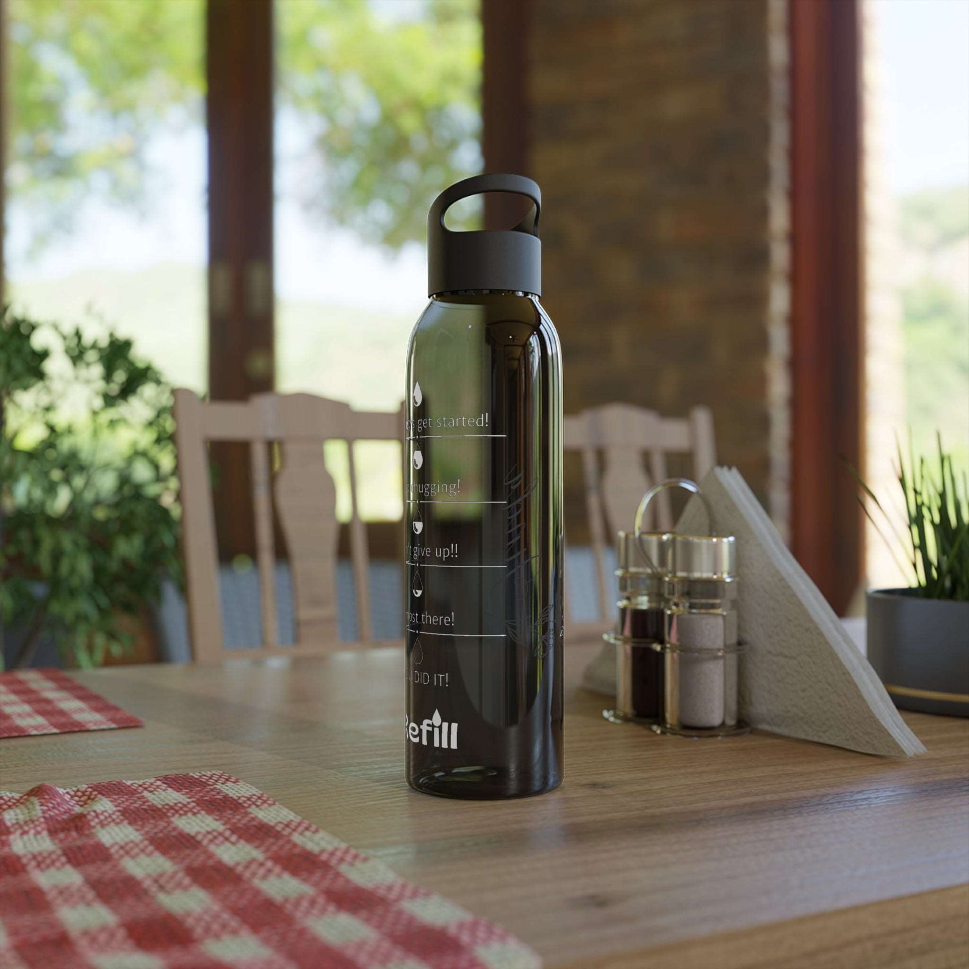 Custom Name "The Flower" Sky Water Bottle | PERSONALIZED - ChoreGirl