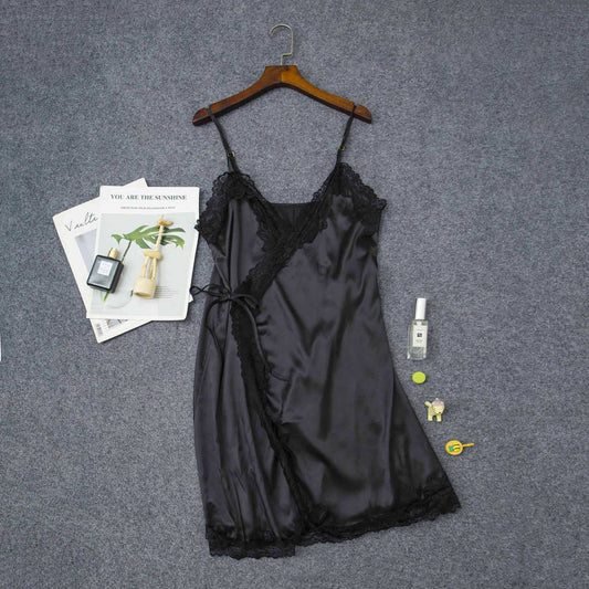 Women's Elastic Short Satin Nightdress - ChoreGirl