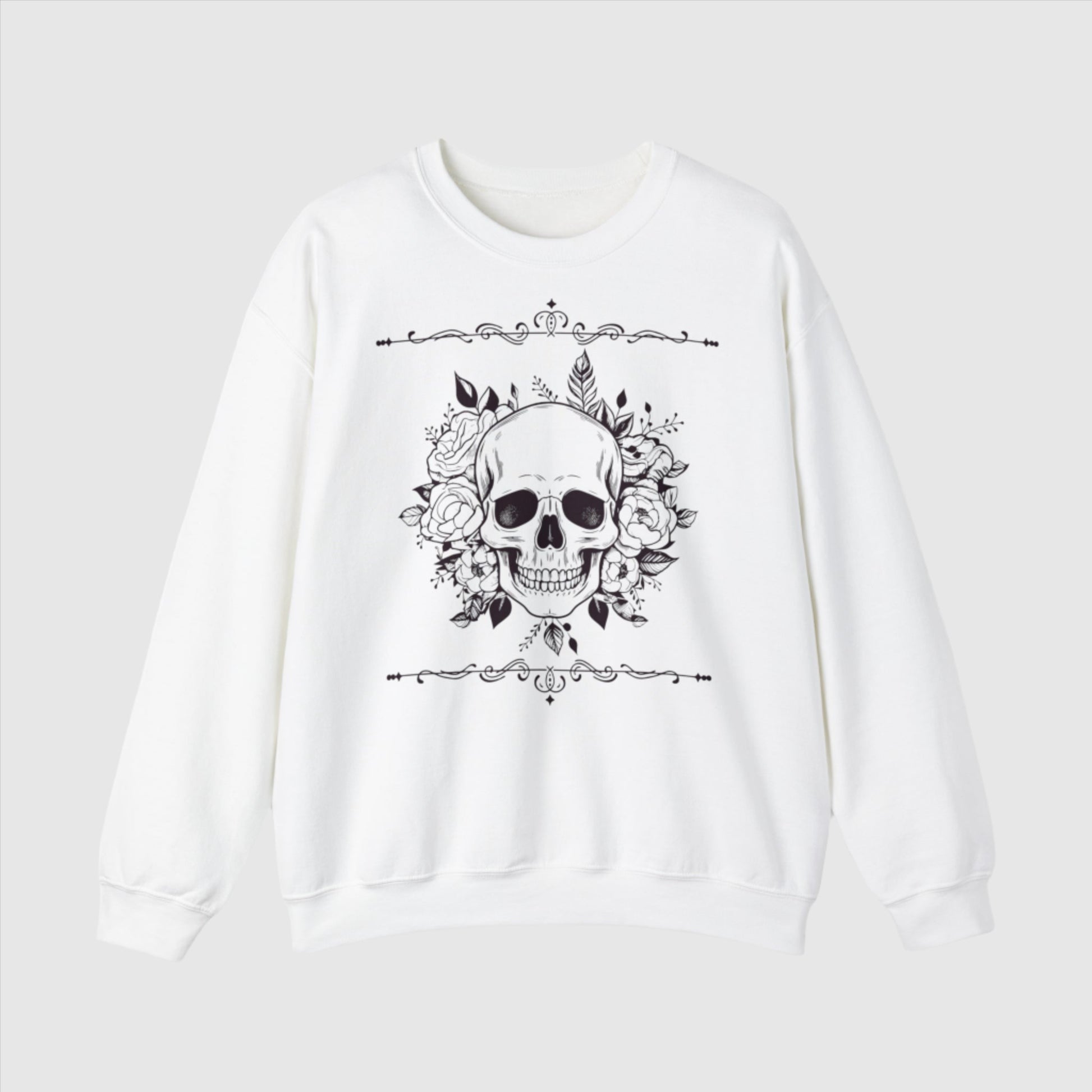 Custom Unisex Vintage Skull Heavy Blend Crewneck Sweatshirt | PERSONALIZED - ChoreGirl