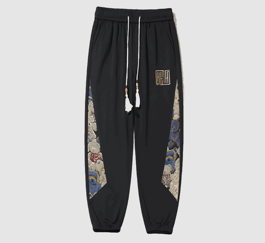 Men's Stitching Patch Pattern Sweatpants - ChoreGirl