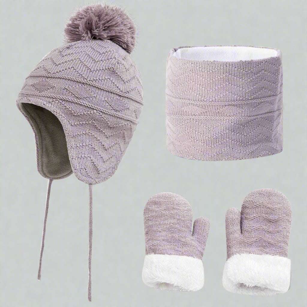 Kids Warm Hat, Scarf and Gloves Set