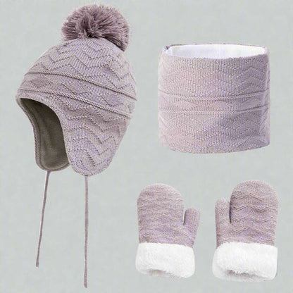Kids Warm Hat, Scarf and Gloves Set