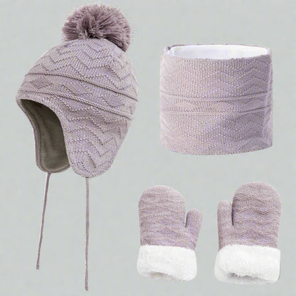 Kids Warm Hat, Scarf and Gloves Set