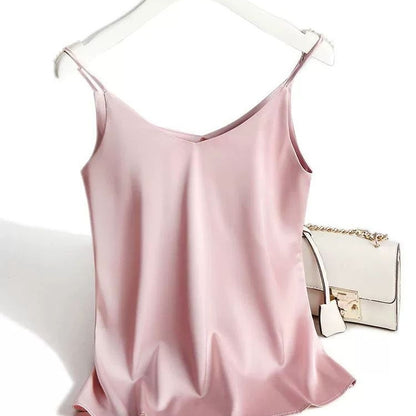 Women's Italian Camisole Spaghetti Strap V-neck Top - ChoreGirl