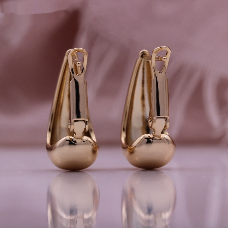 Women's Glossy Rose Gold Earrings - ChoreGirl