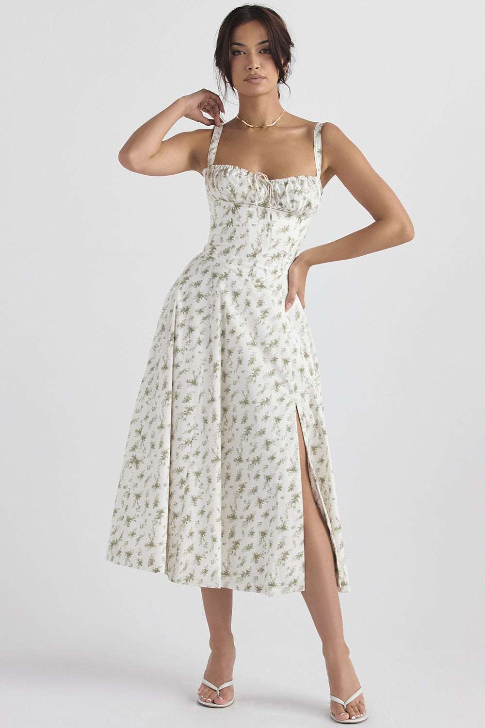 Women's Floral Print Dress With Straps - ChoreGirl