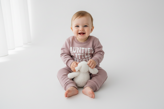 Elegant Baby Auntie's Little Bestie Sweatshirt & Pants Set