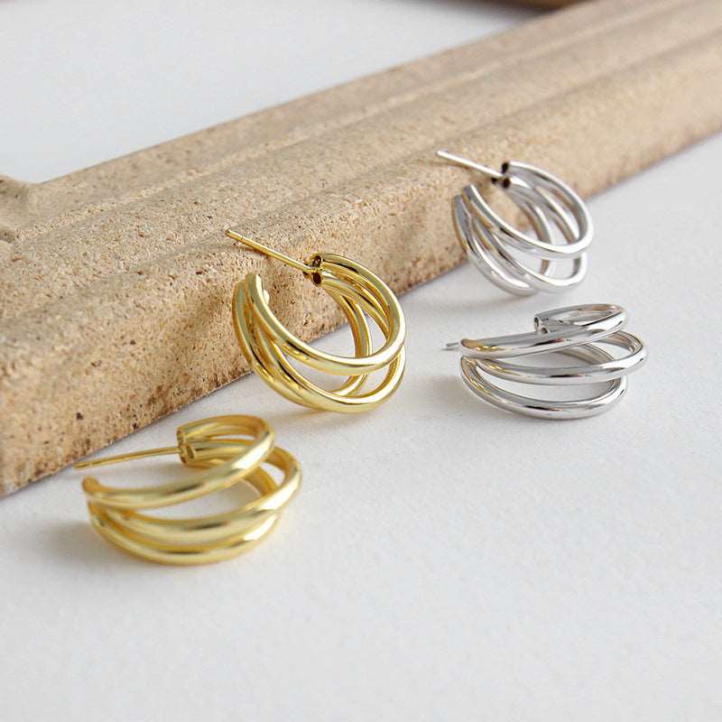 Women's Circle Rings S925 Sterling Silver Earrings - ChoreGirl