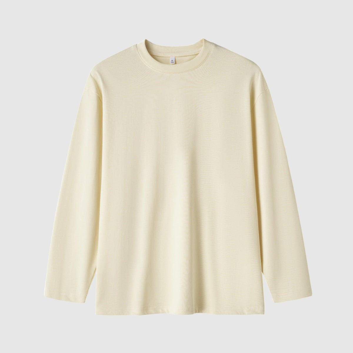 Men's Solid Color Loose Fit Round Neck Long Sleeved Top - ChoreGirl