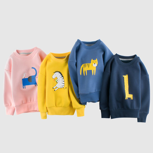 Kids Cute Animal Print Sweatshirt - ChoreGirl