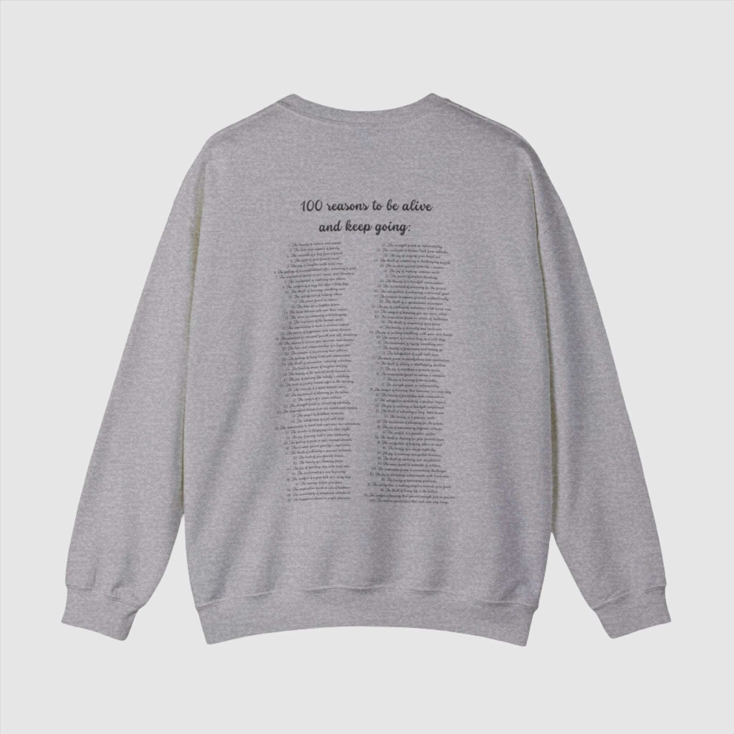 Custom 100 Reasons to Keep Going Unisex Heavy Blend Crewneck Sweatshirt | PERSONALIZED - ChoreGirl