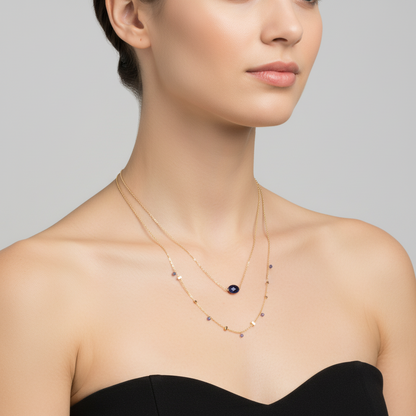 Elegant Multi-Layer Crystal Necklace - Shimmering