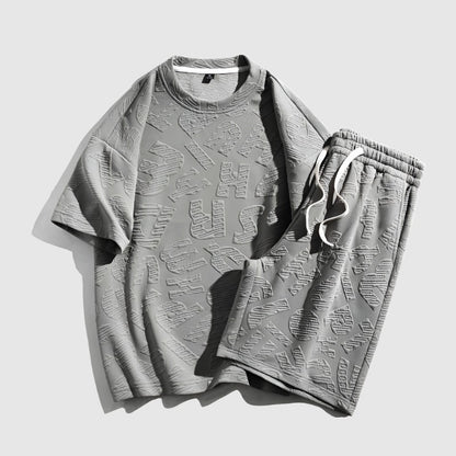 Men's Casual Outfit Set with T-Shirt and Shorts - ChoreGirl