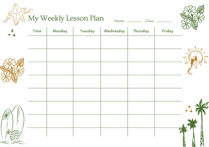 Custom Timetable with Colorful Designs - Available in German and English | PERSONALIZED - ChoreGirl