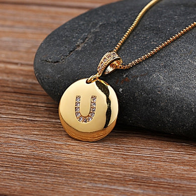 Fashion Jewelery Letter Necklace with Glossy Diamonds - ChoreGirl