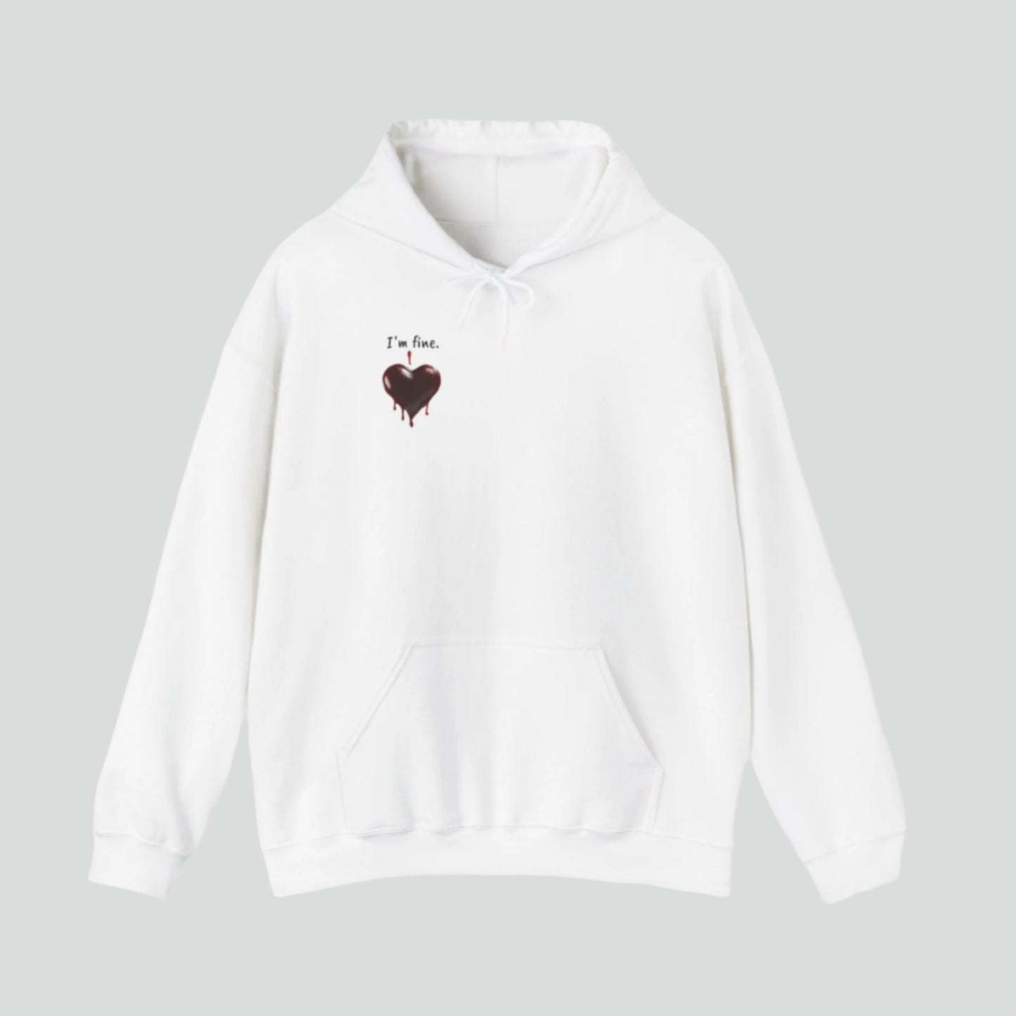 Custom Unisex Anti Valentine's Day I'm fine. Heavy Blend Hooded Sweatshirt | PERSONALIZED - ChoreGirl