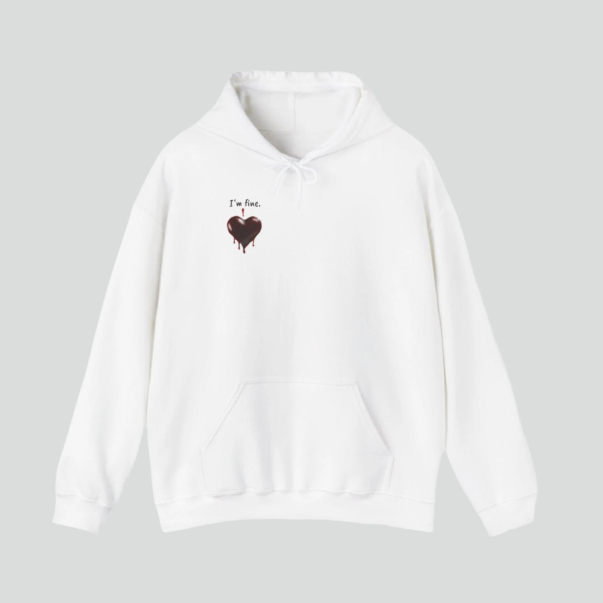 Custom Unisex Anti Valentine's Day I'm fine. Heavy Blend Hooded Sweatshirt | PERSONALIZED - ChoreGirl