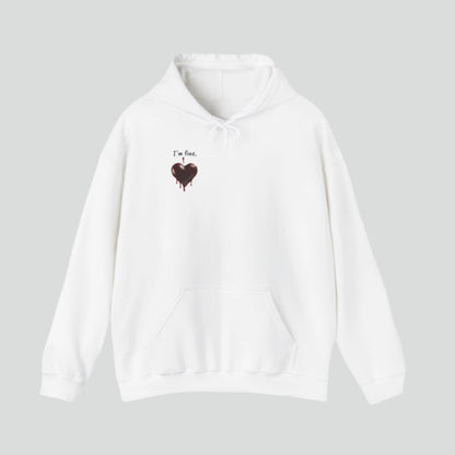 Custom Unisex Anti Valentine's Day I'm fine. Heavy Blend Hooded Sweatshirt | PERSONALIZED - ChoreGirl