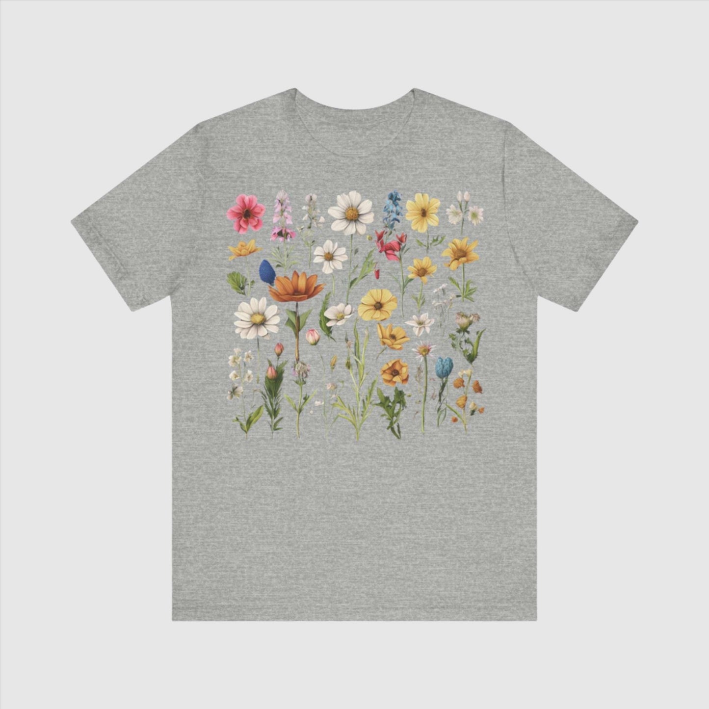 Custom Unisex Vintage Gardening Style Flower Jersey Short Sleeve Tee | PERSONALIZED - ChoreGirl