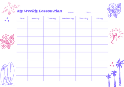 Custom Timetable with Colorful Designs - Available in German and English | PERSONALIZED - ChoreGirl