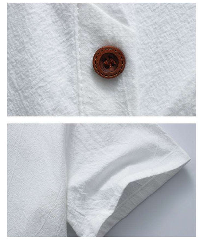 Men's Imitation Cotton And Linen Short Sleeved T-Shirt and Shorts Outfit Set - ChoreGirl