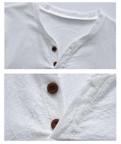 Men's Imitation Cotton And Linen Short Sleeved T-Shirt and Shorts Outfit Set - ChoreGirl