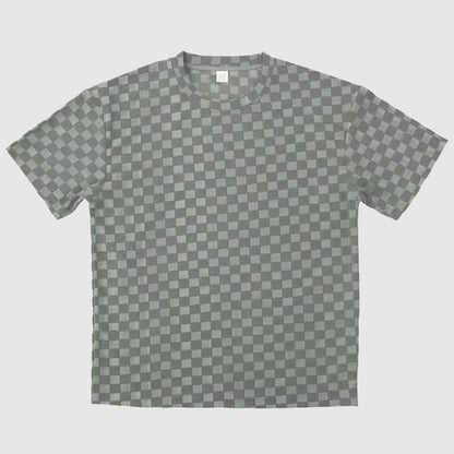 Men's Casual Loose Jacquard Plaid Short Sleeved T-Shirt and Shorts Outfit Set - ChoreGirl