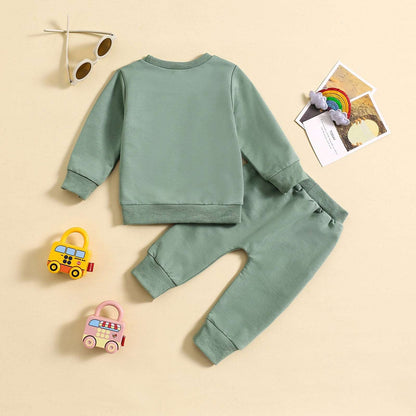 Baby Girl Long-sleeved Sweatshirt and Pants Two-piece Outfit Set - ChoreGirl