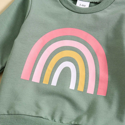 Baby Girl Long-sleeved Sweatshirt and Pants Two-piece Outfit Set - ChoreGirl