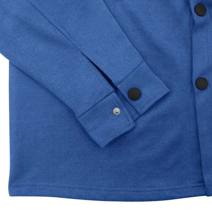 Men's Suede Single-breasted Solid Color Slim Fit Short Sleeved Shirt and Pants Two-piece Outfit Set - ChoreGirl