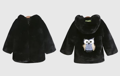 Girl's Faux Fur Thickened Thermal Coat - ChoreGirl