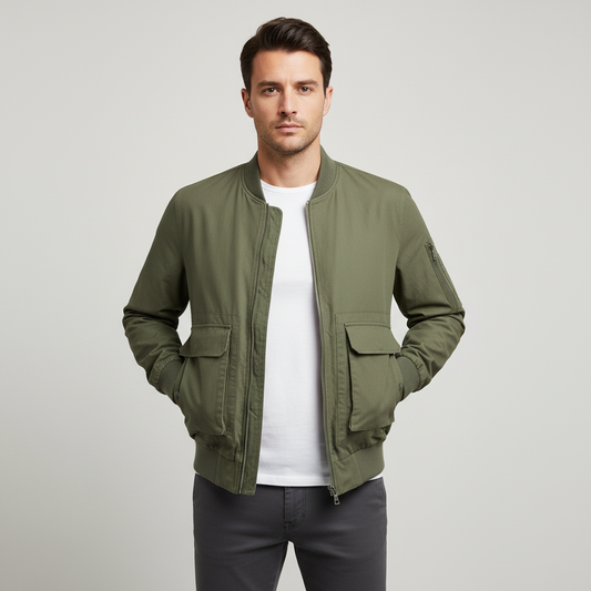 Men's Casual Outwear Zip-up Jacket