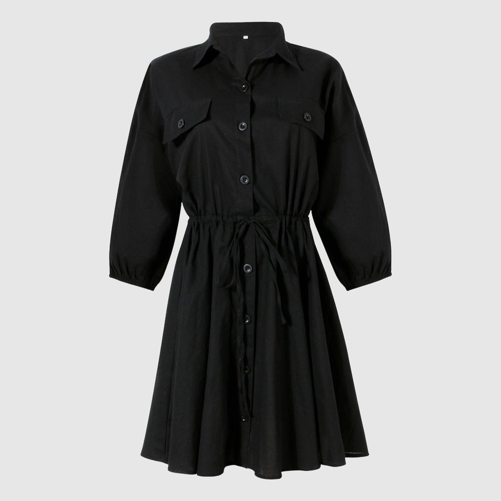 Women's Casual Long Sleeved Short Dress - ChoreGirl
